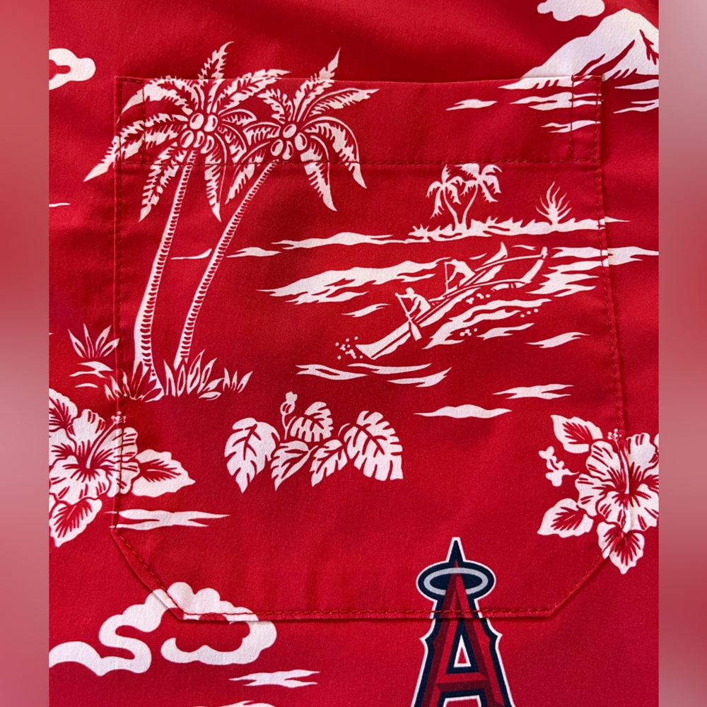 MLB Los Angeles Angels Reyn Spooner Kekai Performance Button Front Shirt